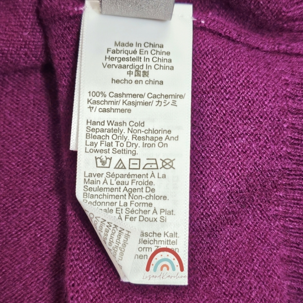 New! J. Crew Cashmere High V-neck Classic Fit Sweater in Iris - Picture 12 of 13